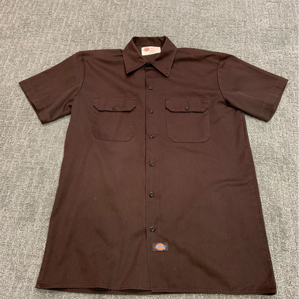Brown Dickies Button Up Size Medium